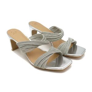 A New Day Silver Strappy Heels Size 14